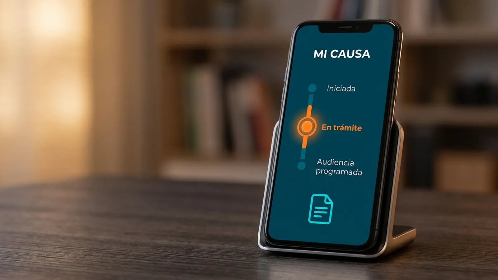 Área privada de cliente con estado de causa en una web jurídica