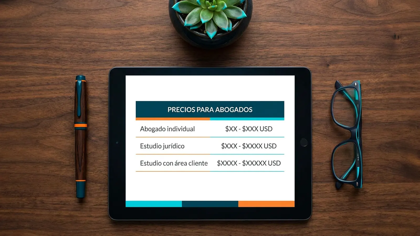 Tabla de precios reales de diseño web para estudios jurídicos