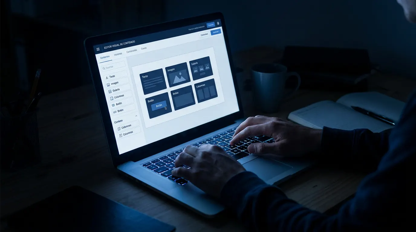 Panel visual de edición de Divi en WordPress para cargar contenido sin código